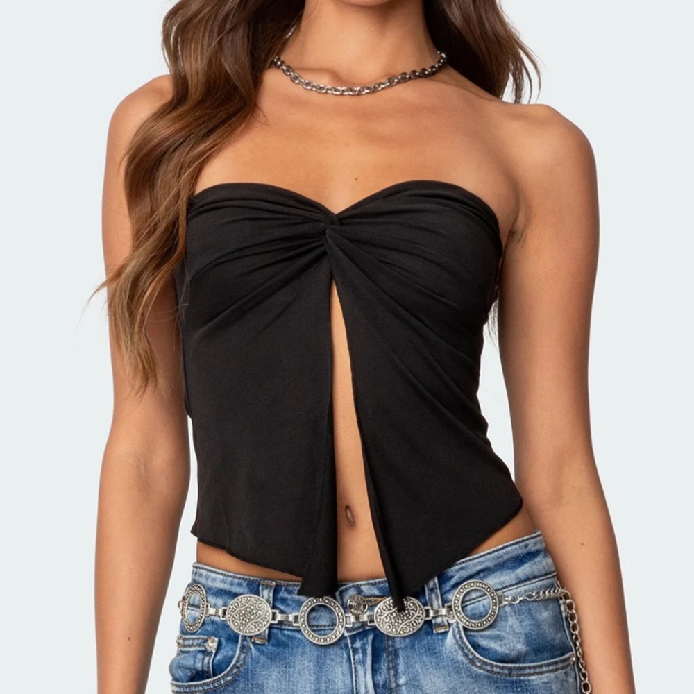 Edikted Twisted Split Front Tube Top